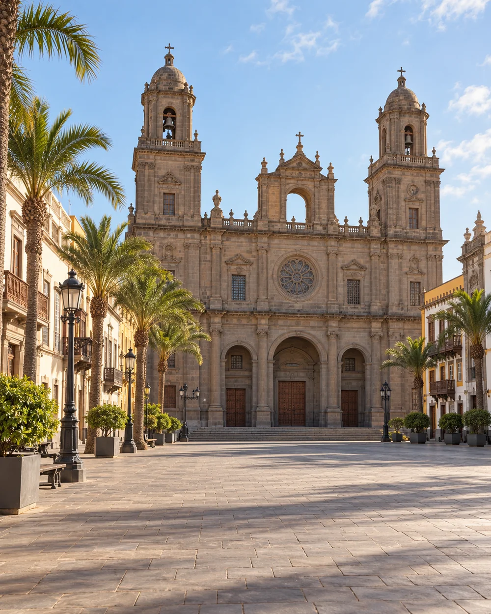 Fondo ilustrativo de la catedral de Santa Ana, en Vegueta, Las Palmas de Gran Canaria